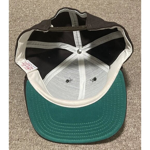 Vintage 80s Large TPC PGA Golf New Era Pro Model Snapback Hat Cap USA Brown - Picture 5 of 9